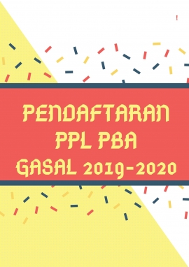 Info Pendaftaran PPL Semester Gasal 2019-2020