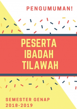 Pengumuman Peserta Ibadah & TIlawah Jurusan PBA Smt. Genap 2018-2019